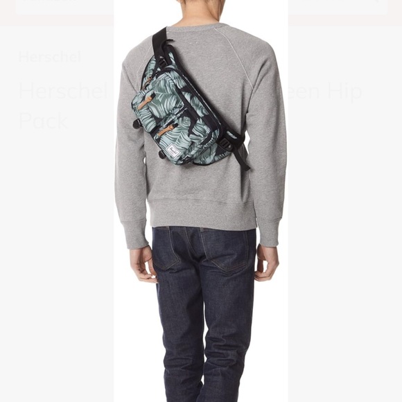 BNWT Herschel Supply Co. Eighteen, Black Palm/Black - FAST SHIPPING - Picture 3 of 7